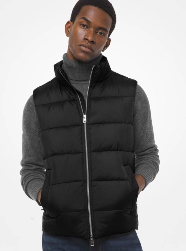 Panske Bundy Michael Kors Quilted Puffer Vest Čierne - Oblecenie Michael Kors Obchod | ERUIO-4395